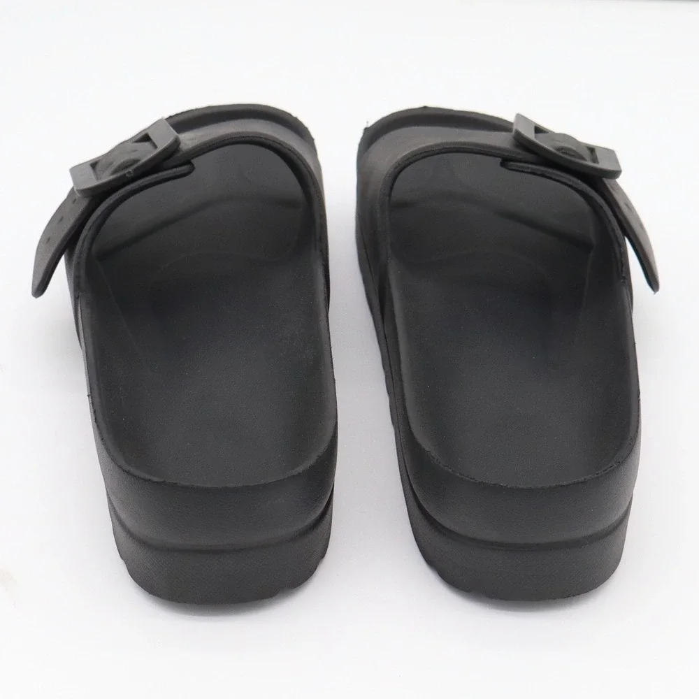 Unbranded Sandals Womens 6 Slide Platform Black Buckle Lightweight Excellent